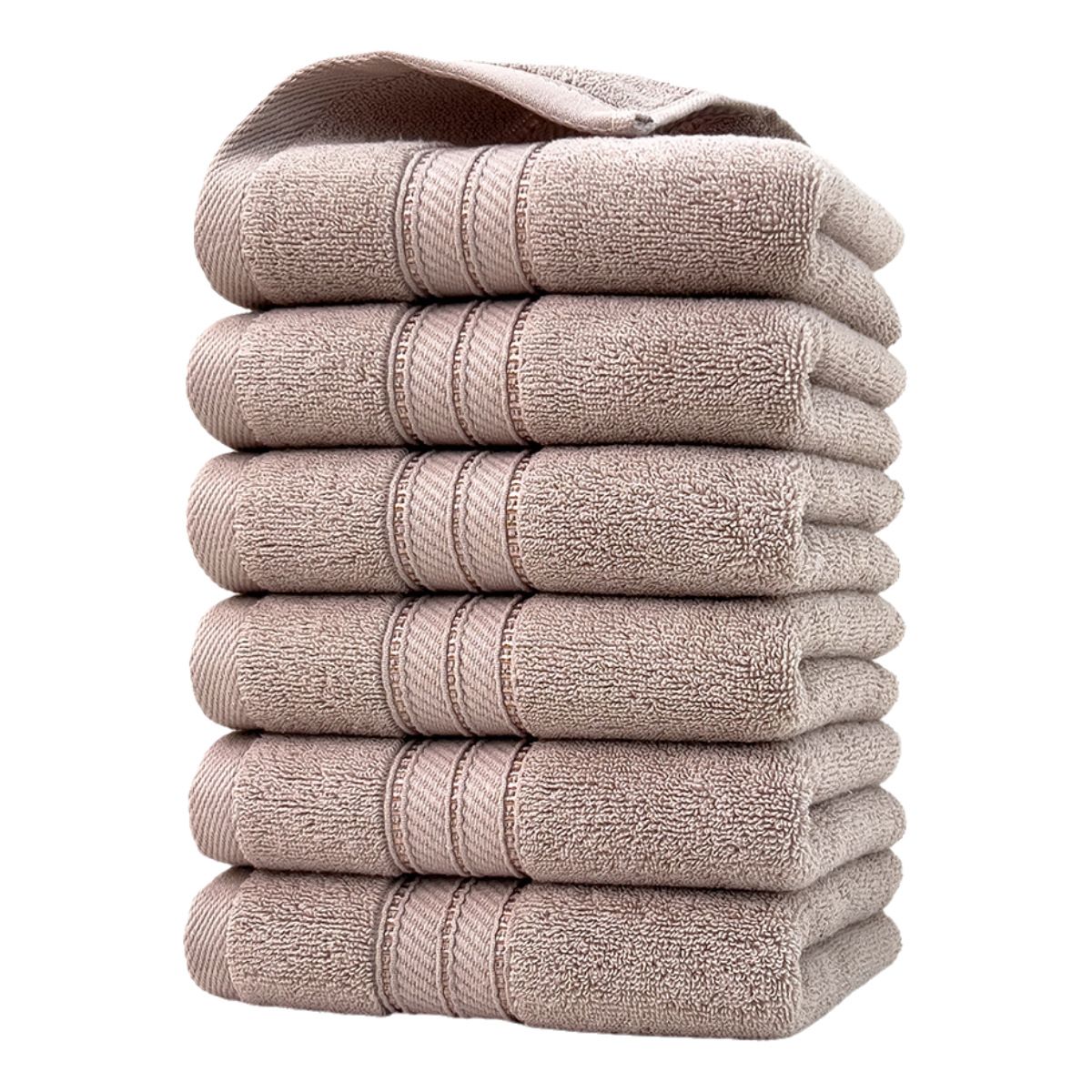 Egyszínű pamut törölköző, hat csomag háztartási pamut felnőtt arcmosó törölköző, sűrített nedvszívó_voghion.com