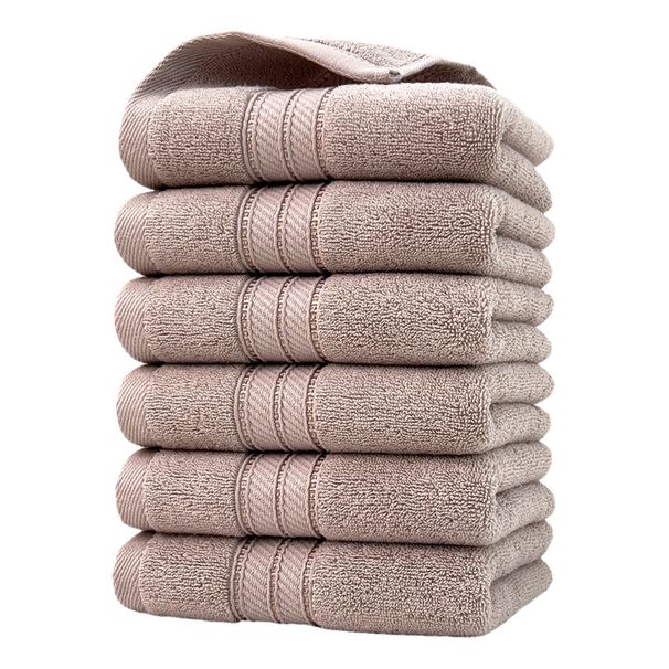 Egyszínű pamut törölköző, hat csomag háztartási pamut felnőtt arcmosó törölköző, sűrített nedvszívó_voghion.com