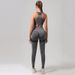 Women's High Waist Yoga Set - Peach Smile Print Workout Outfit With Tummy Control & Booty Lift, Breathable Quick-Dry Stretchy Gym Leggings_voghion.com