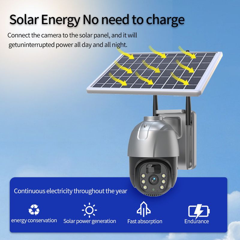 Smart Home Electronics Waterproof Solar Camera Camera No Need To Plug In Night Vision Binocular Camera Outdoor Solar Monitoring_voghion.com