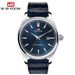VA VA VOOM Men's Watch Trendy Simple Blue Leather Strap Watch Men's Business Casual Calendar Quartz Watch_voghion.com