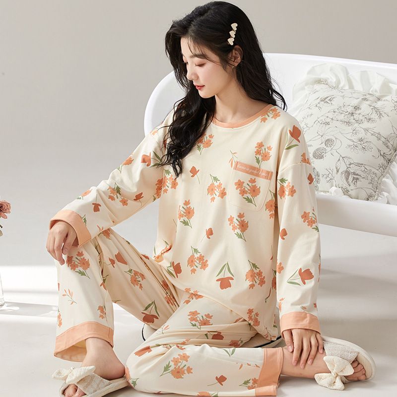 Women's Spring and Pajamas 2024 New Long Sleeve Cotton Large Size Summer Sweet Autumn Winter Home Furnishing Set_voghion.com