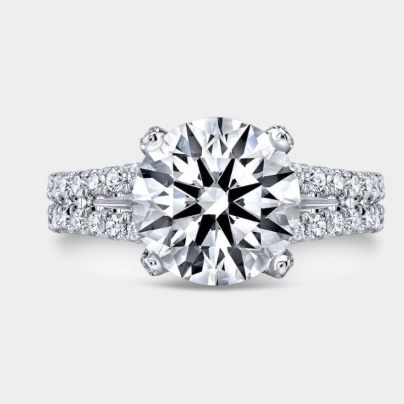 Jewelry Platinum Plated Heart Eight Arrow Simulated Zircon Engagement Ring_voghion.com