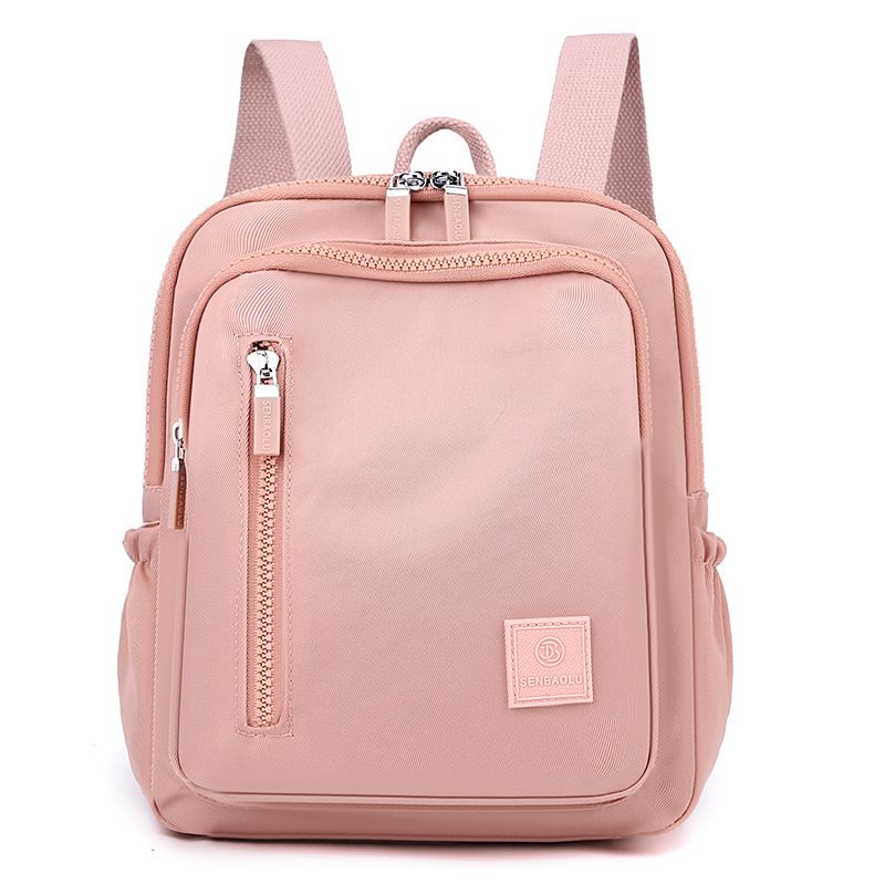 Damen Schulter 2024 Neuer frischer, süßer, modischer und einfacher Nylon-Reiserucksack in Volltonfarbe_voghion.com