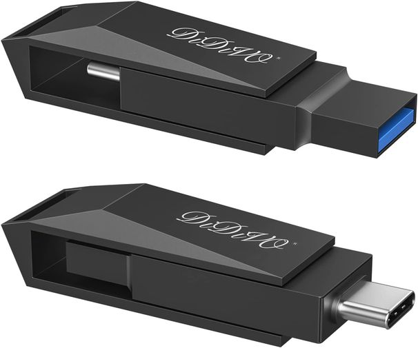 DIDIVO USB Flash Sürücü 64GB 128GB 256GB 512GB Yüksek Hızlı 2'si 1 arada USB-C Flash Sürücü USB 3.0 Bellek Bellek Çubukları Metal Atlama Sürücüsü Harici Depolama_voghion.com
