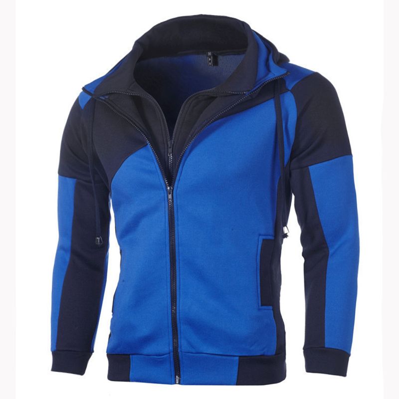 2024 casual com capuz duplo, moletom com capuz, zíper emendado, jaqueta de lã, top masculino_voghion.com