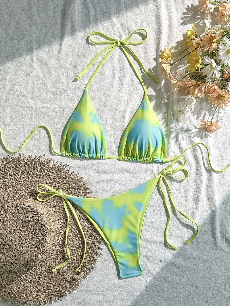 Women's Clothing New Bikini Leopard Print Solid Color Sexy Split Swimsuit_voghion.com