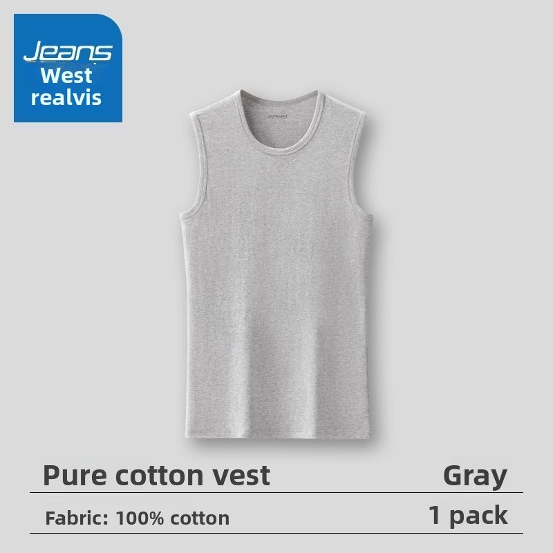 Jeanswest Herren-Tanktop aus reiner Baumwolle für Frühling und Sommer, atmungsaktiv, für Sport, einfache, lockere Basisschicht aus reiner Baumwolle_voghion.com