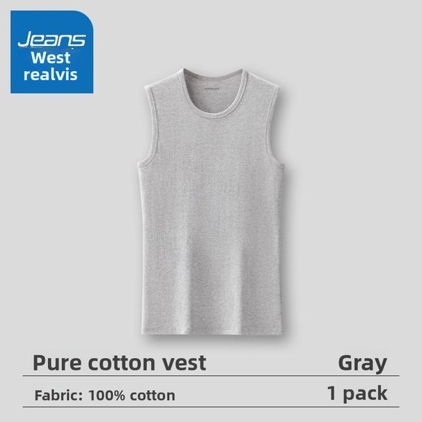 Jeanswest Herren-Tanktop aus reiner Baumwolle für Frühling und Sommer, atmungsaktiv, für Sport, einfache, lockere Basisschicht aus reiner Baumwolle_voghion.com