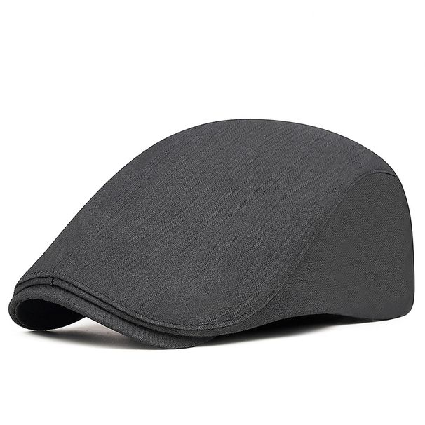 Berretto unisex in cotone, colore puro, semplice, artistico, retrò, tendenza maschile_voghion.com