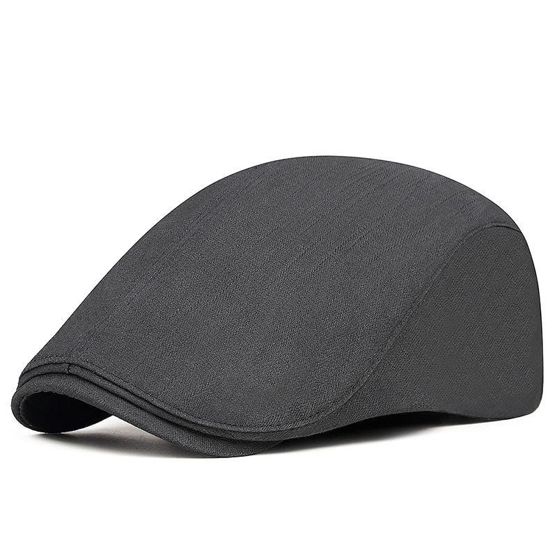 Unisex bomull basker ren färg enkel konst framåt Hatt Anka Cap Retro Man Trend_voghion.com