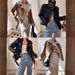 Women's Clothing Women's Biker Style Jacket Winter Cozy Faux Shearling Fleece Lined Bomber Coat With Zipper Closure, Black & Khaki, XS/S/M/L_voghion.com