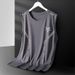 Gilet col rond Ice Sensation avec épaules et soie glacée pour course d'été, gilet de sport pour homme, séchage rapide sans manches_voghion.com