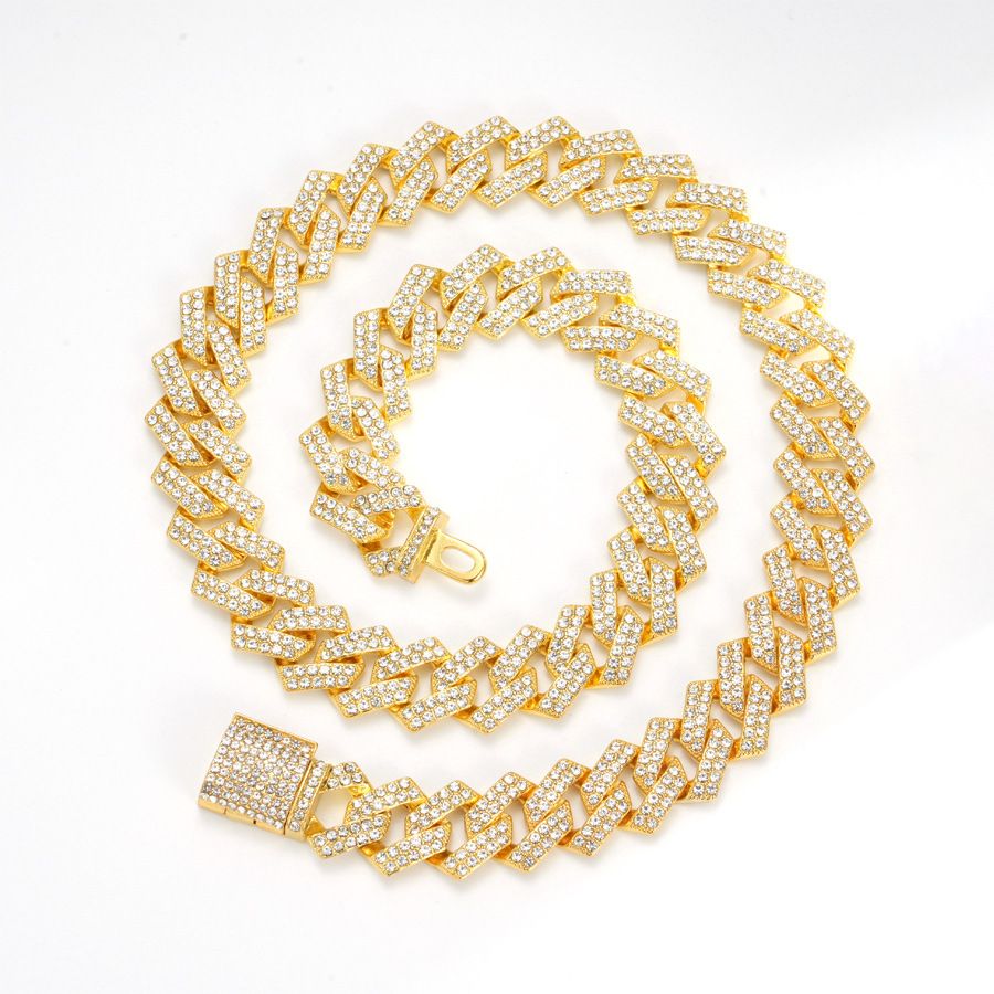 Necklace 8mm full of zircon single row necklace trendy hip hop accessories Cuban chain_voghion.com