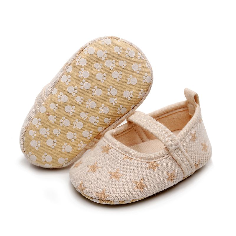 Mother & Kids Factory direkte salg spot engros nye baby småbørnssko farvet bomuld femtakkede stjerne elastiske babysko bløde og behagelige_voghion.com