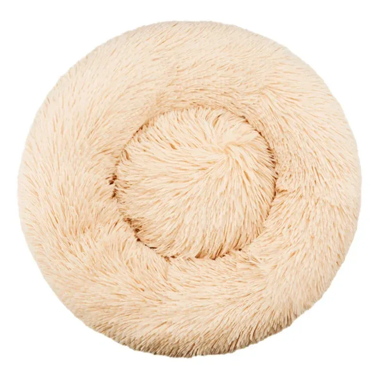 Round Pet Bed For Large,Medium And Small Dogs House Bed Soft Cats Bed Long Plush Dog House For Dogs House Winter Warm Sleeping_voghion.com