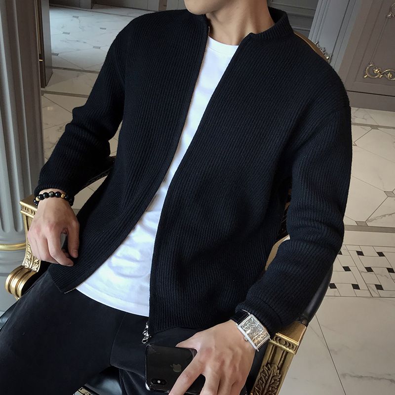 Herbst und Winter 2021 Neuer dicker Pullover für Herrenoberbekleidung mit V-Ausschnitt und Strickjacke mit hübschem, trendigem Oberteil_voghion.com