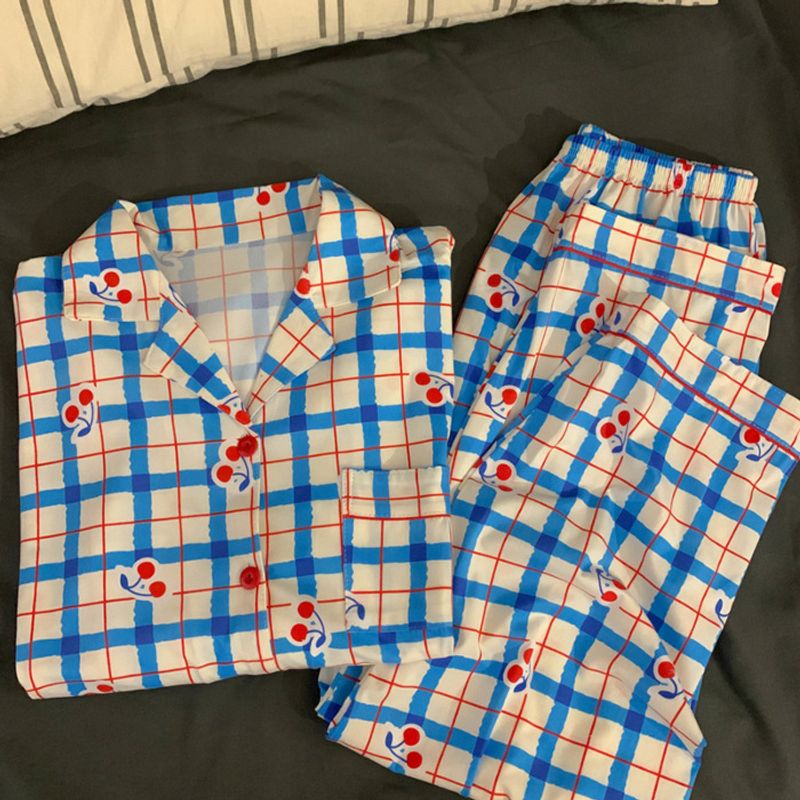 2024 Primavera e Autunno Nuove Maniche, Pantaloni Lunghi, Cardigan, Pigiama, Cartone Animato Carino da Donna, Set di Vestiti per la Casa Fuori Casa_voghion.com