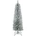 5ft Artificial Pencil Christmas Tree With 263 Snow Flocked Tips, Metal Base, Realistic Xmas Tree_voghion.com