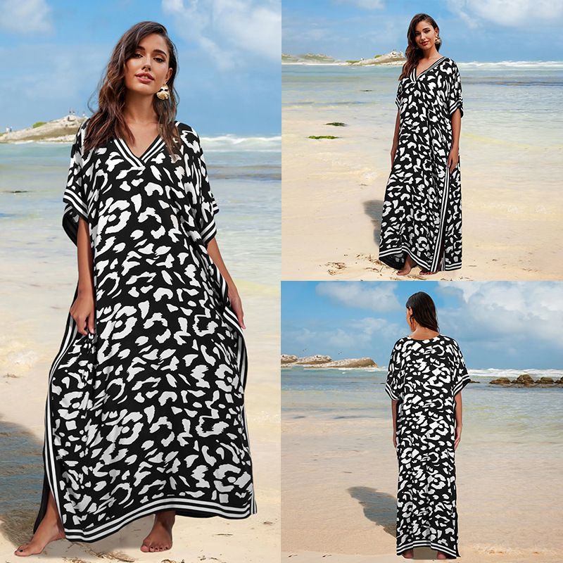 ​​Leichtes Strandkleid aus Viskose – Übergroßer Boho-Kimono für Damen, Sonnenschutz und Badebekleidung, perfekt für Urlaub und Pool​​_voghion.com