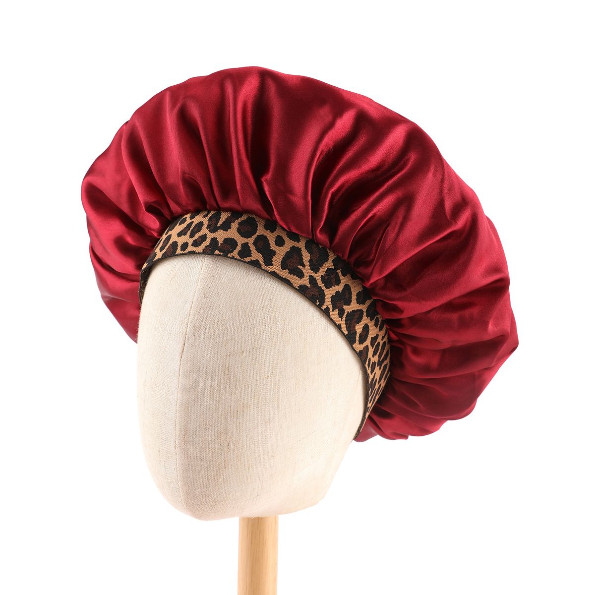 Berretto da notte elastico con stampa leopardata ad alta elasticità Berretto monocolore Berretto chemioterapico alla moda da donna Berretto per capelli_voghion.com