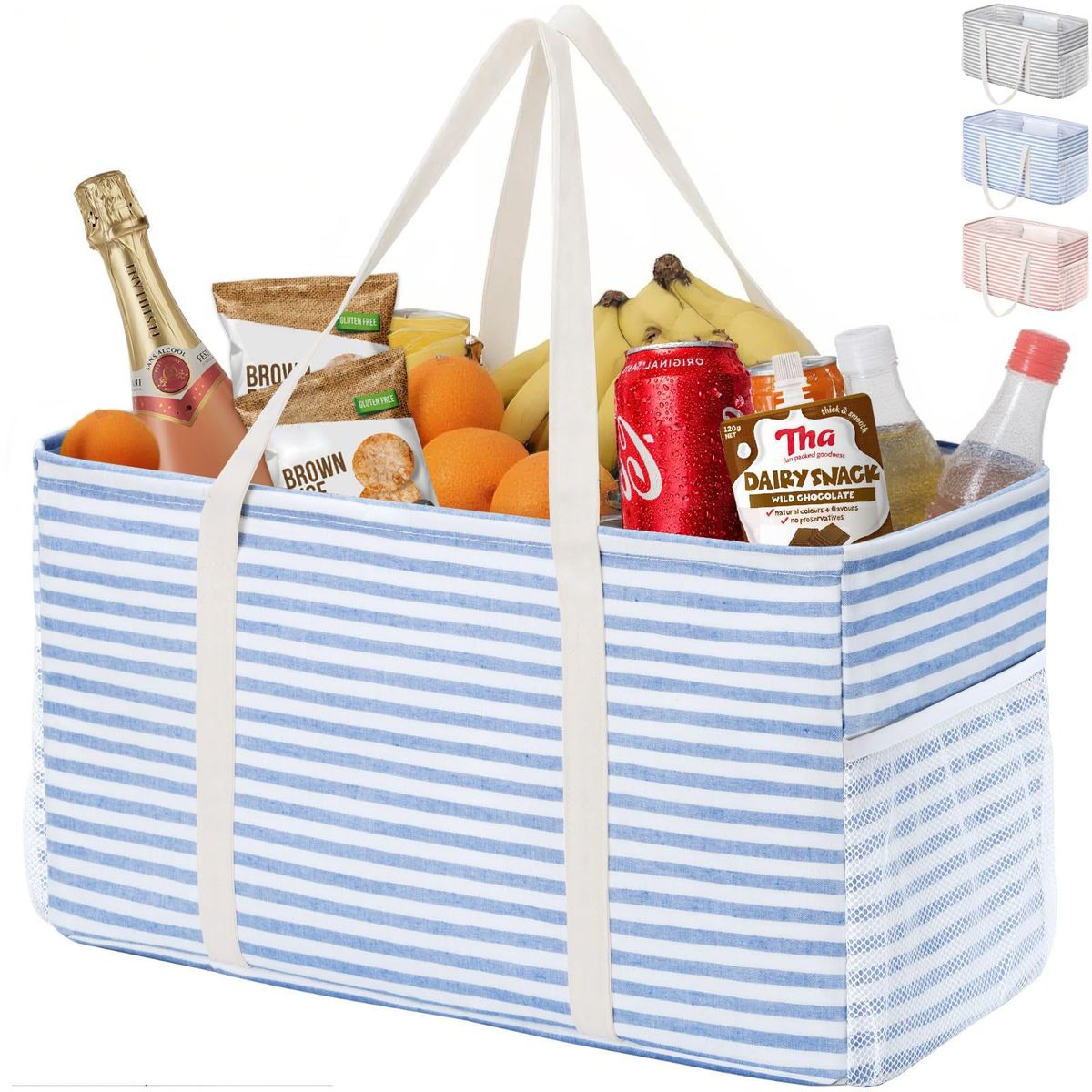 Oversized Tote Bag Stand Up Foldable Shopping Bag Can Store Camping Picnic Beach Swimming Storage Box_voghion.com