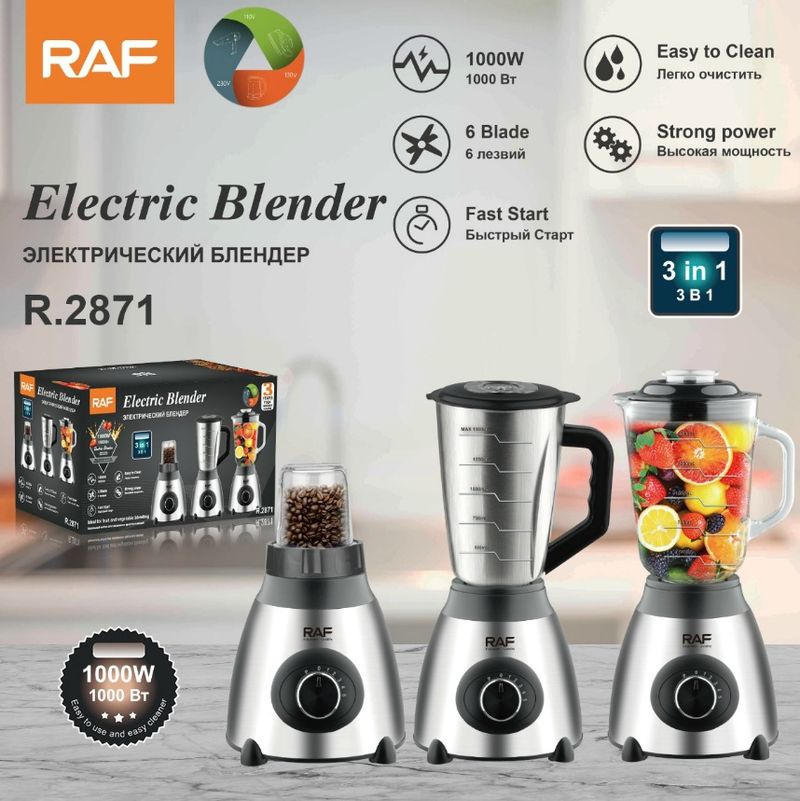 RAF EU Standard Food Processor Grinder Juicer Household Multi-Functional 3-in-1_voghion.com