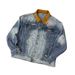 Vintage Denim Trucker Jacke – Unisex Distressed Oversized Mantel mit klassischem Kragen für Retro Streetwear_voghion.com