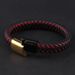 Braccialetto portafortuna rosso in corda nera in pelle intrecciata stile foresta, alla moda, da uomo, leggero, di lusso, di alta qualità_voghion.com