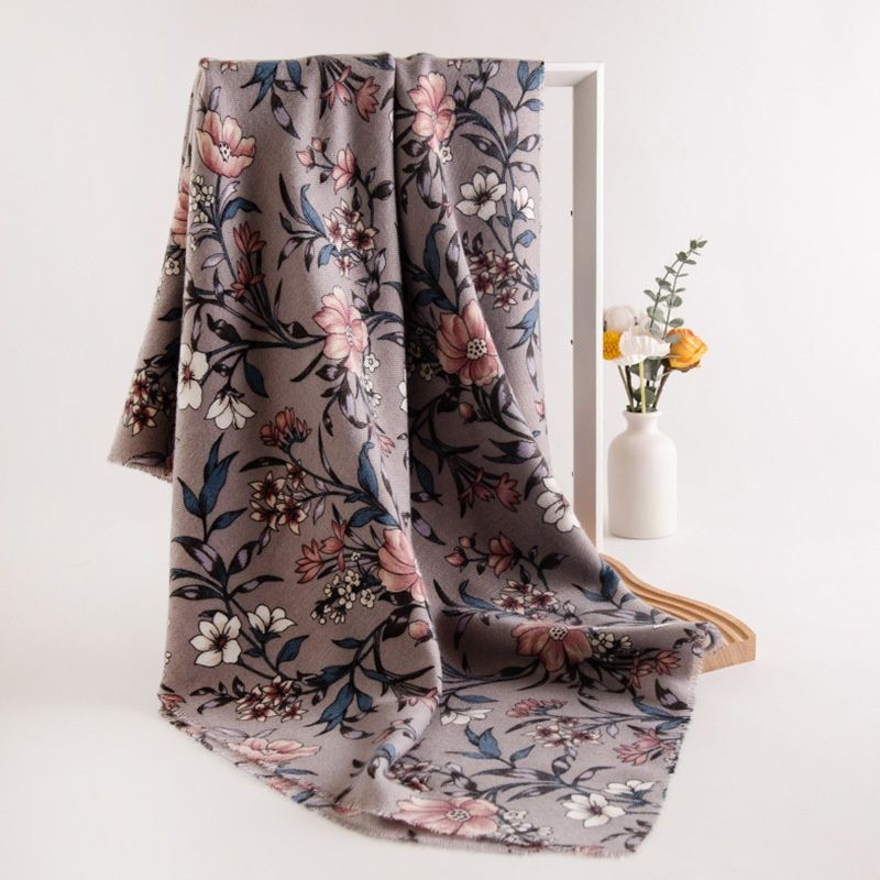 Selezione rigorosa di nuova sciarpa in cashmere in stile cinese, stampa di camelia di qualità femminile, collo resistente al freddo_voghion.com