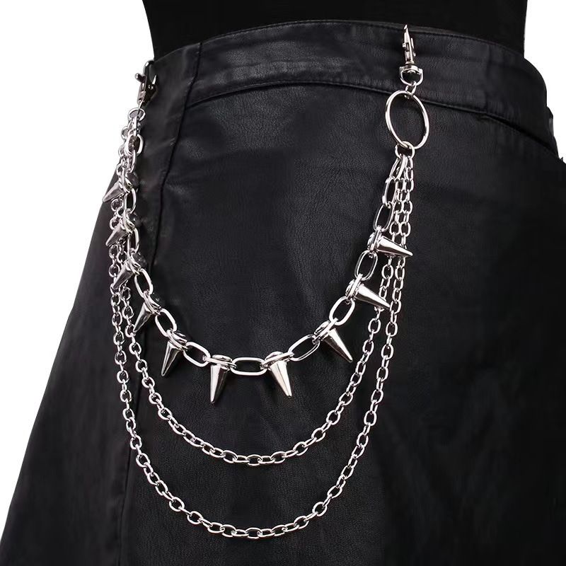 Einzigartiger Crazy Hunter Übertriebener Spiked Pants Anhänger Cool Metal Punk Rock Hip Hop Taillenkette_voghion.com