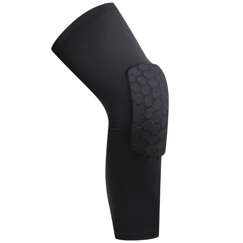 Ginocchiere anti-collisione a nido d'ape in Lycra per esterni, da basket e calcio, traspiranti, altamente elastiche, equipaggiamento protettivo sportivo_voghion.com