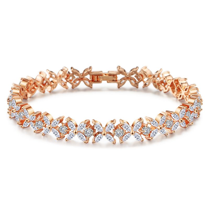 Braccialetto alla moda per le donne con zirconi AAA intarsiati e gioielli fatti a mano_voghion.com