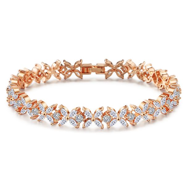 Braccialetto alla moda per le donne con zirconi AAA intarsiati e gioielli fatti a mano_voghion.com