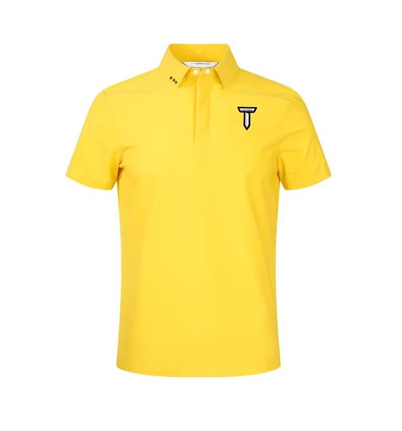 Vêtements de golf pour hommes, polo d'été à manches courtes en jersey respirant et évacuant la transpiration_voghion.com