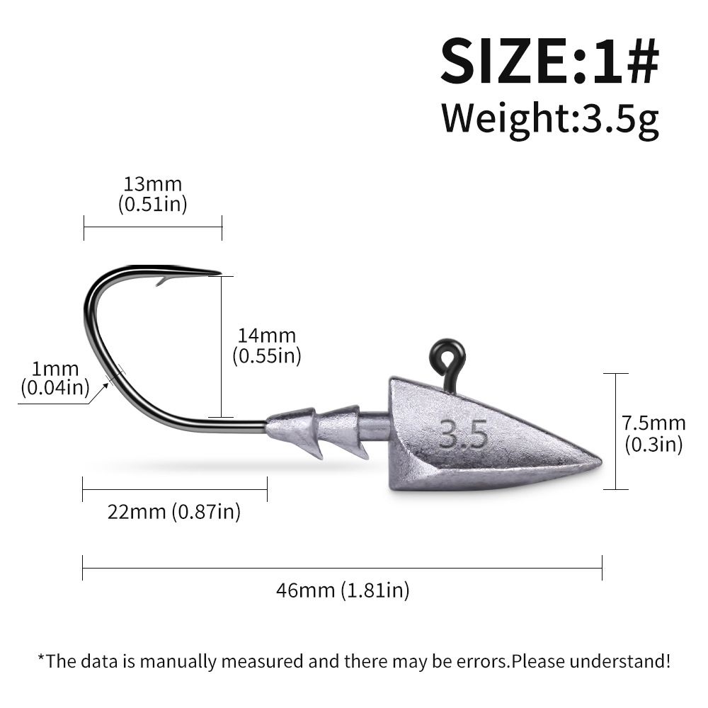 Hak z główką ołowianą Tumbler Wzmocniony ostry haczyk z główką ołowianą 3,5 10g Hak z miękkim robakiem Hak z zadziorem Hak z korzeniami Hak skierowany w górę_voghion.com