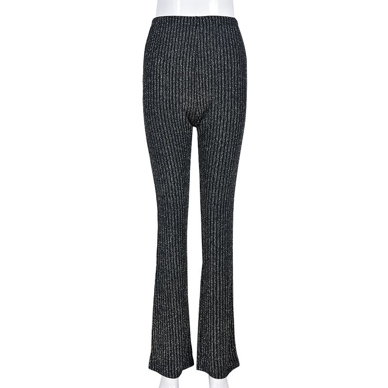 Gestreifte, hochelastische Oberbekleidungshose für Damen mit schmaler Passform_voghion.com