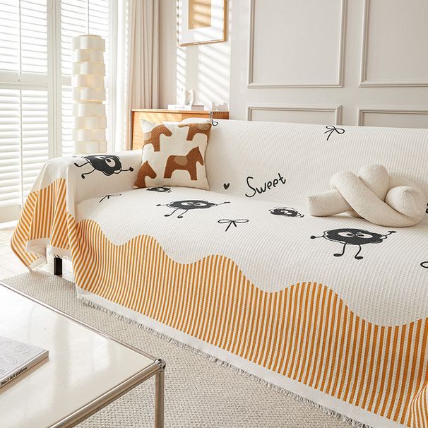 Luxuriöser nordischer Waffel-Jacquard-Sofabezug – atmungsaktiver Baumwoll-Leinen-Stoff, mehrere Größen und elegante Muster für 3-Sitzer-Sofabezüge_voghion.com