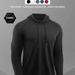 Sweat à capuche de performance pour homme - Haut de course slim évacuant l'humidité pour l'automne et l'hiver, vêtement de fitness léger à séchage rapide avec capuche réglable_voghion.com