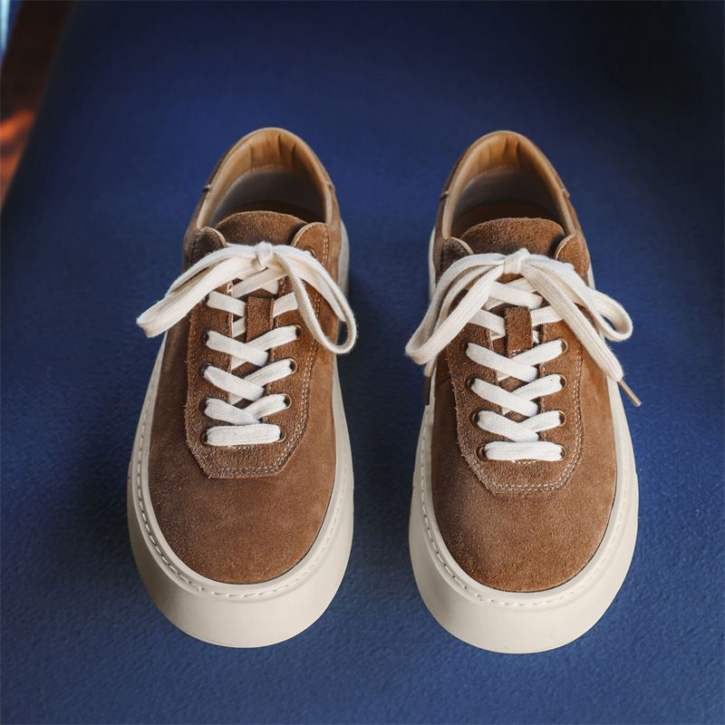 Spring 2025 New German Training Men's Korean Version Versatile Solid Color Low Cut Lace Up Casual Style Sliding Board_voghion.com