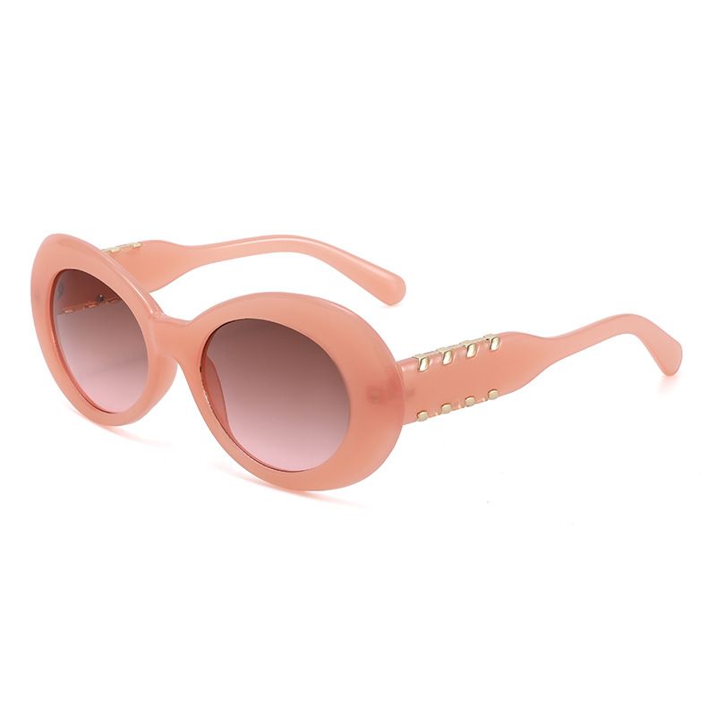New Oval Fashion Sunglasses Personality INS Rose Red Multi Color Glasses Wholesale Women's Sunglasses T1353_voghion.com