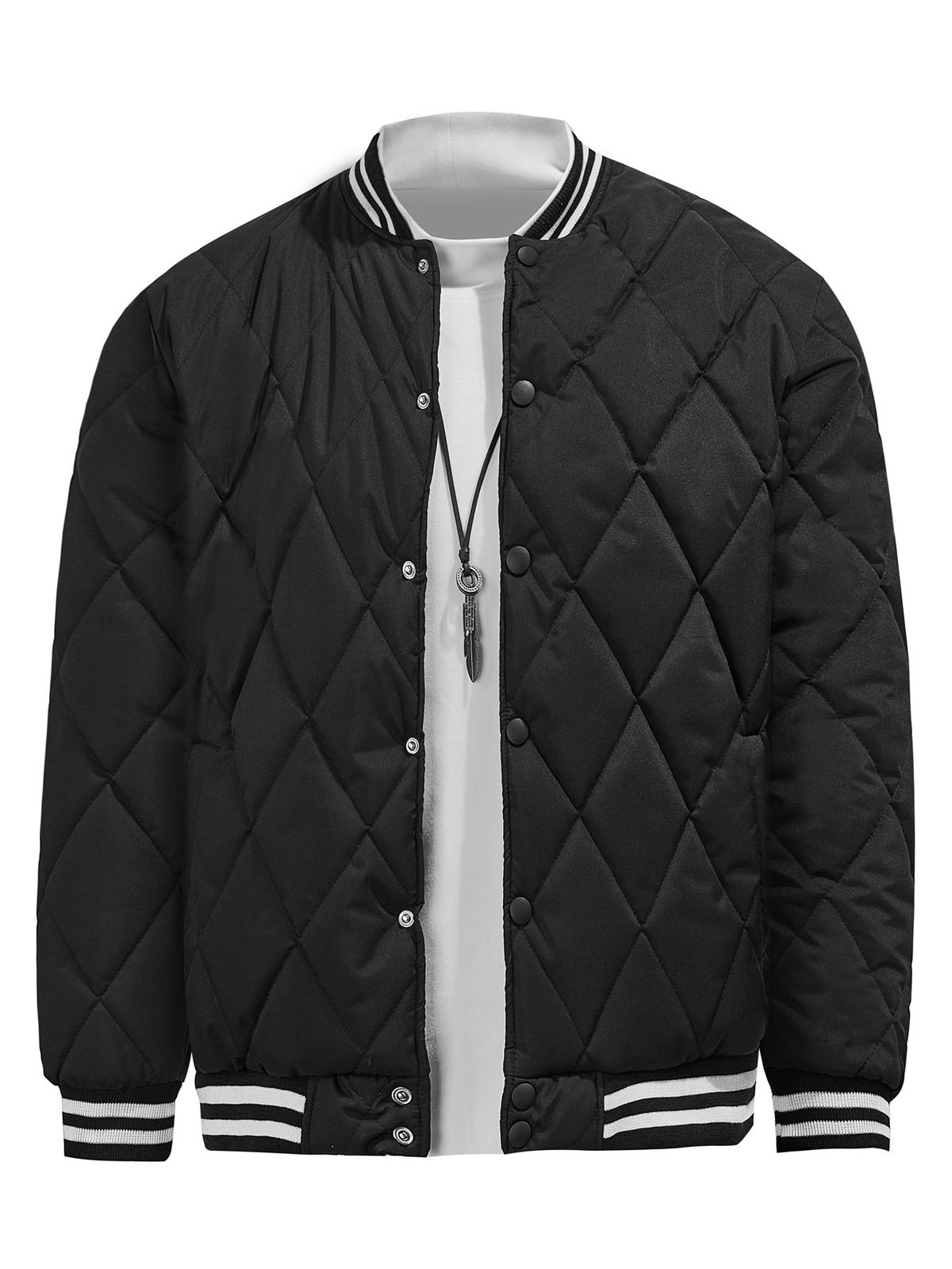 Wattierte Baseballjacke für Herren – Streetwear-Bomberjacke mit Fleecefutter (Wintertaugliche Oberbekleidung für urbanen und lässigen Look)_voghion.com