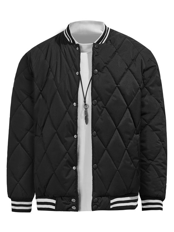Wattierte Baseballjacke für Herren – Streetwear-Bomberjacke mit Fleecefutter (Wintertaugliche Oberbekleidung für urbanen und lässigen Look)_voghion.com