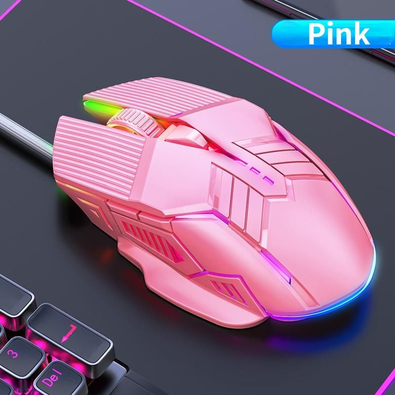 1 Adet Kablolu Oyun Faresi USB Fare Oyun RGB Oyuncu Faresi 6 Düğmeli LED Sessiz Fareler PC Dizüstü Bilgisayar HMM_voghion.com