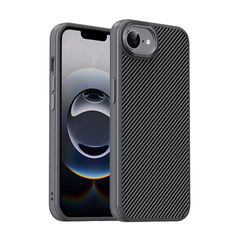 iPhone 16E Case, Metal Finish Shockproof Cover With Carbon Fiber Texture – Slim Fit, Anti-Scratch, Stylish & Durable Protection For IPhone 16E_voghion.com