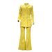 Women's autumn and winter new solid color casual fashion suit wide-leg pants suit two-piece suit_voghion.com