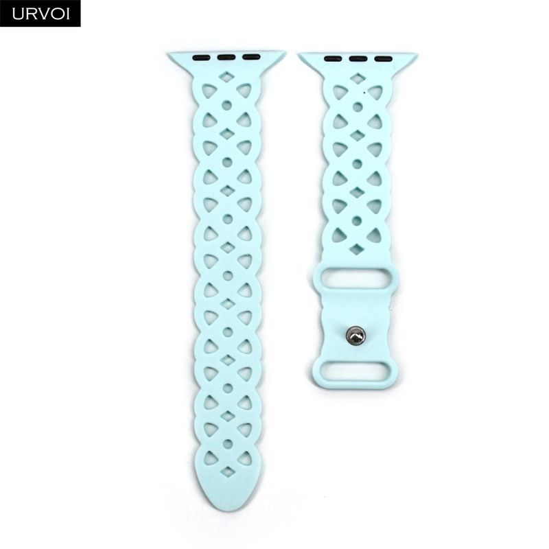 URVOI Band for Apple Watch Series 8 7 6 SE 54321 ultra Soft silicone strap for iWatch breathable wrist bracelet butterfly pin_voghion.com