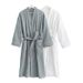 Accappatoio da hotel in puro cotone, materiale in spugna di cotone bifacciale, accappatoio con colletto a kimono multiago, pigiama da coppia_voghion.com
