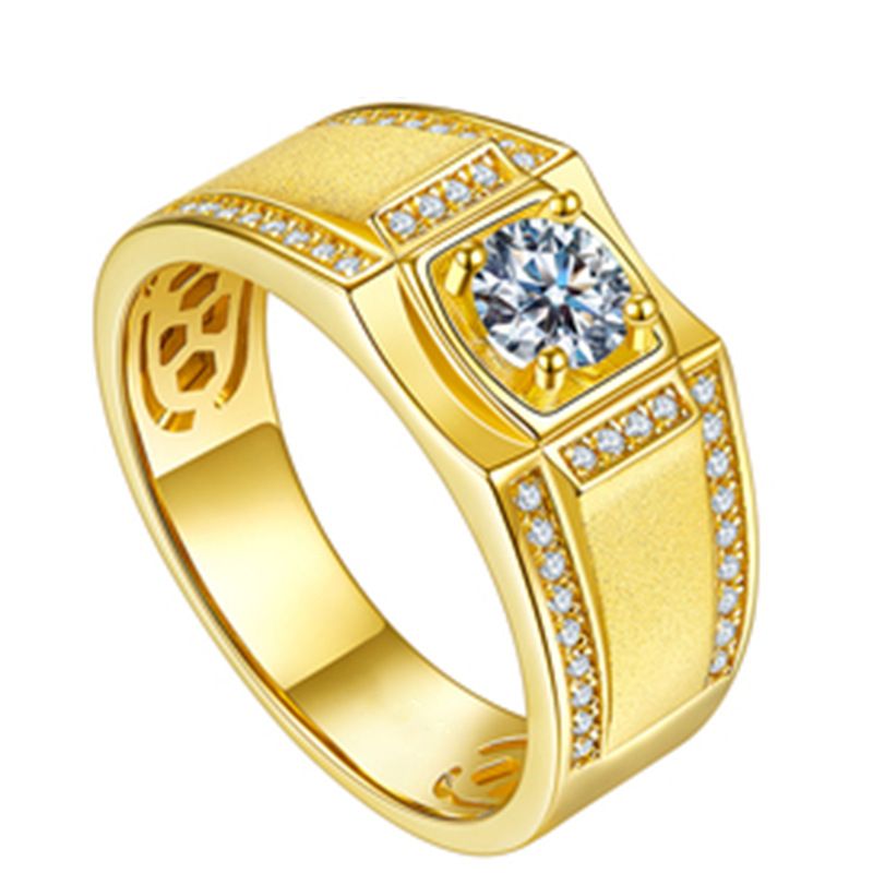 Anello da uomo Open Mouth Domineering con diamanti e moissanite placcati sulle dita, abbagliante anello di sabbia scintillante da due carati_voghion.com
