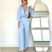 Women's Clothing New Fashion Cotton And Linen Solid Color Loose Long Sleeved Shirt Casual Suit Pants Two Piece Set_voghion.com